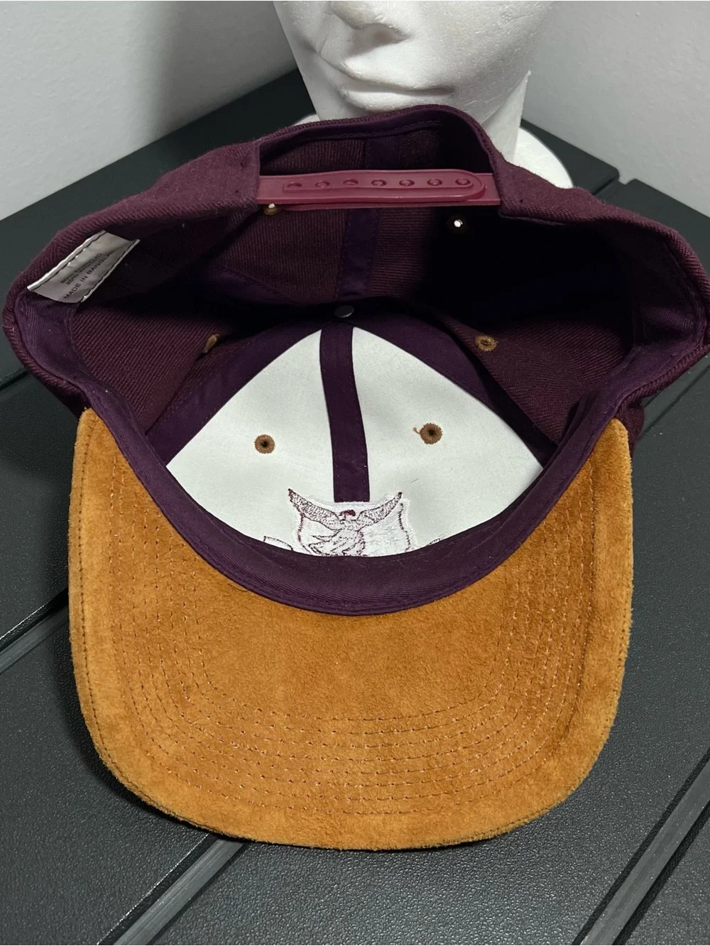 Vintage Melbourne Business School Burgundy Tan Snapback Hat Adult OSFA